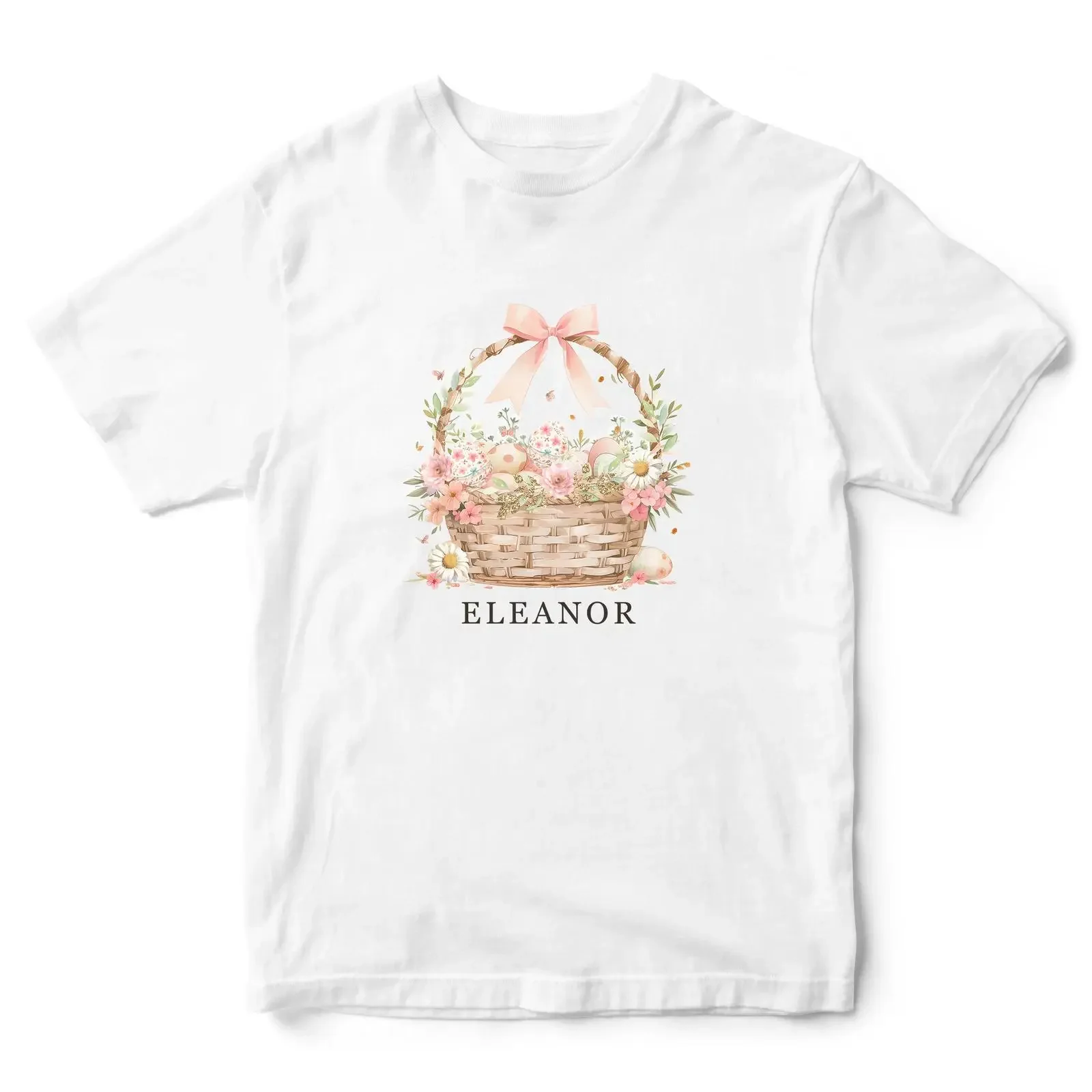 T Shirt Mädchen personalisiert Osterkorb individueller Name Palmsonntag F vintage Washed homme Top For Everyday Wear Stylish