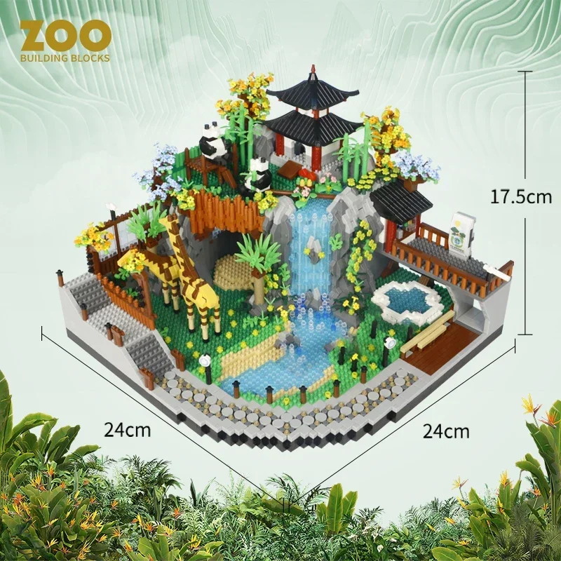 

Zoo Building Blocks Desert Park Diamond Blocks Elephant Lion Zebra Animals Blocks Toys for Boys Adults Gift DIY Bricks Toys 2023