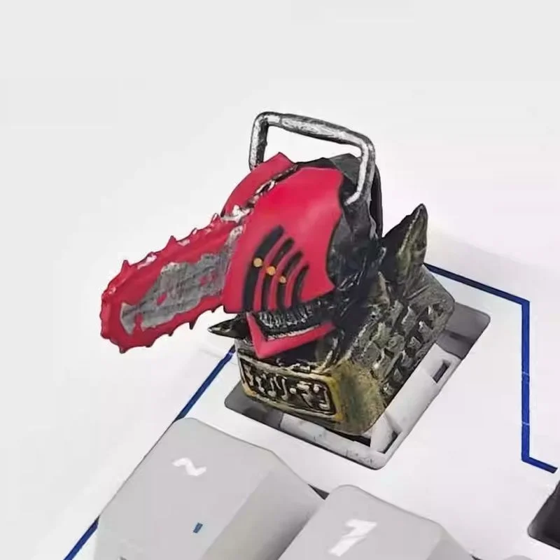 

Колпачок для ключей с бензопилой, пистолет, демон, колпачок для ключей, аниме, мультяшный колпачок для ключей, индивидуальный подарок ручной работы, подарок на день рождения