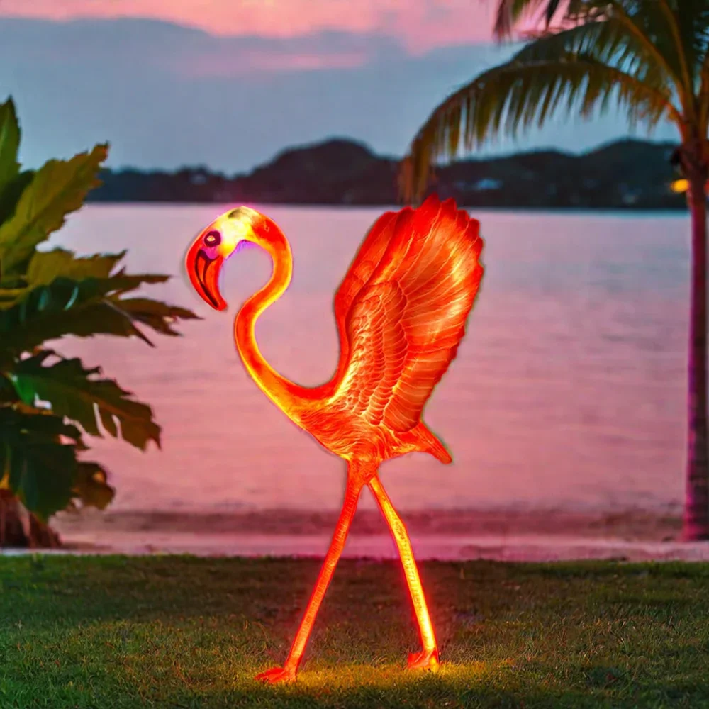 

Toprex Theme Park Event Outdoor Decorative Life Size Large Resin Animals Led Motif Lighted Flamingo