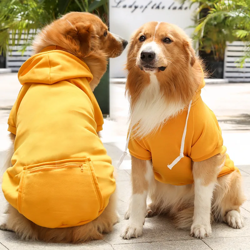 Dog Jacket Hooded Outfit Warm Costumes Fall Winter Pet Clothes for Large Dog,Long Sleeve Sweatshirt Jacket for Pets