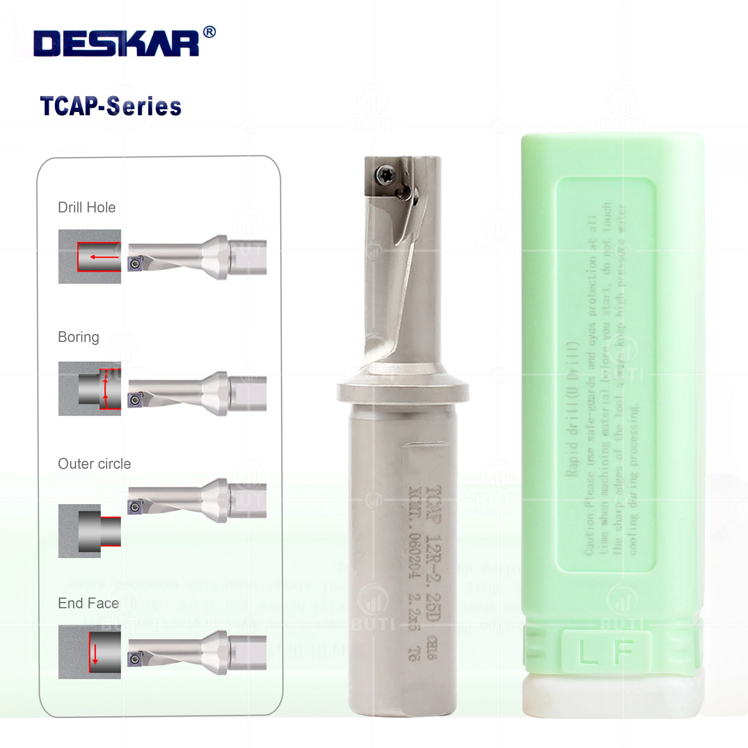 Deskar-cnc Torno U-brocas Ferramentas de Corte Drilling Holder 100 Original Tcap10r2.25d Tcap12r-2.25d Tcap12r3.25d Tcap12r-3.25d