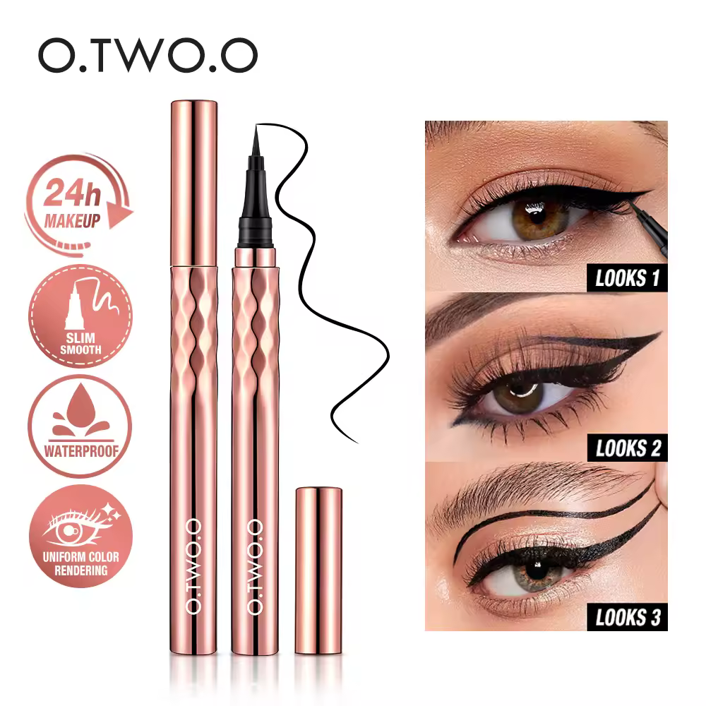 O.TWO.O שחור נוזלי אייליינר עיניים איפור סופר עמיד למים לאורך זמן קל ללבוש עיני איפור קוסמטיקה כלים