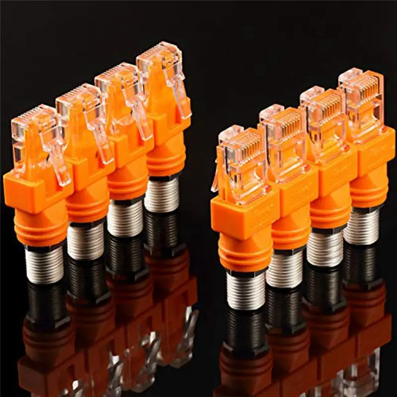 ABZC Network Crystal Head RJ45 to F Head BNC Coaxial Direct Connector 8 Packs, RF to RJ45 Converter Adapter for Line Tester