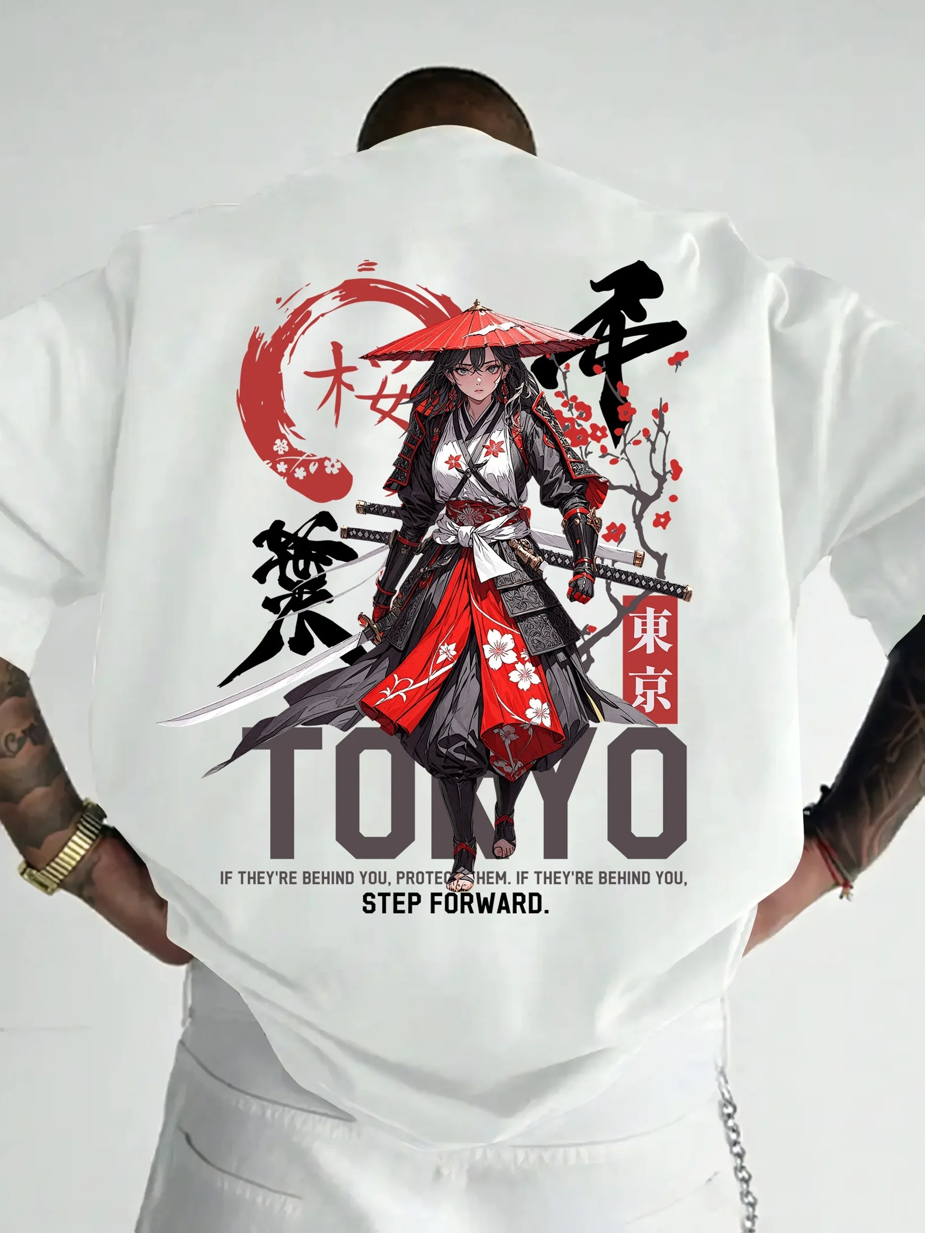 Camiseta de estilo callejero de Tokio para hombre, nueva, de verano, con elementos de anime, hecha de 100% algodón, la tela es suave y cómoda