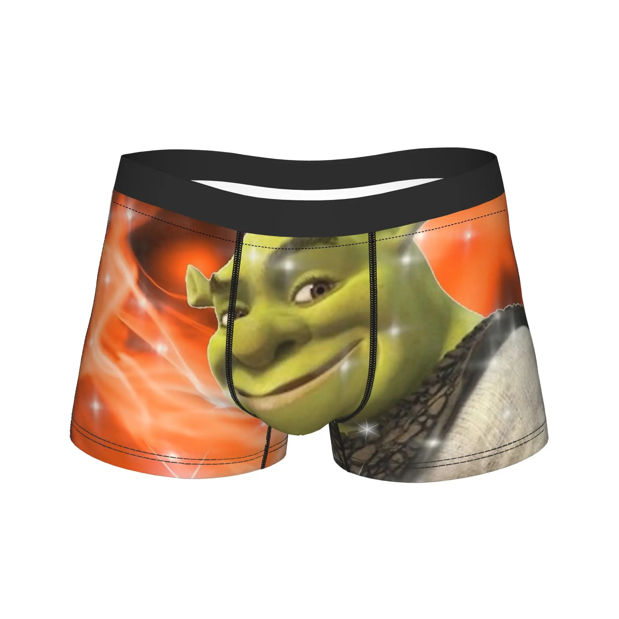 

Men's Fiery Shreks Fancam Long Underwear Funny Boxer Briefs Shorts Panties Male Polyester Underpants Plus Size