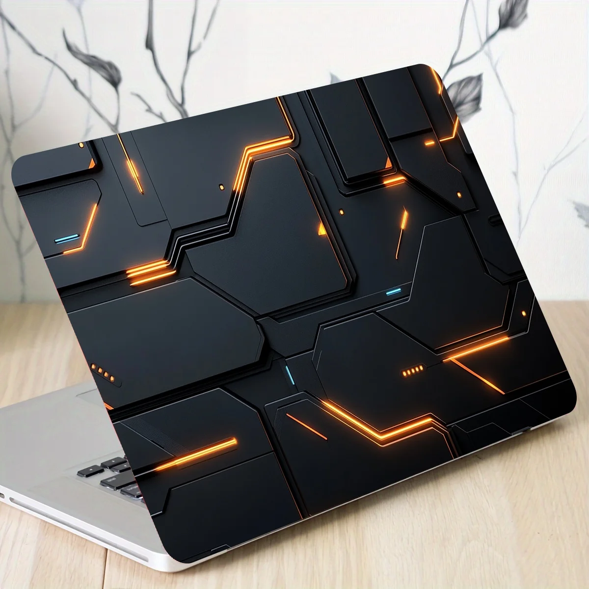 

2 Pieces Cyberpunk Geometric Pattern Laptop Sticker - Scratch Resistant Vinyl Self Adhesive Sticker, Futuristic Design for Lapto