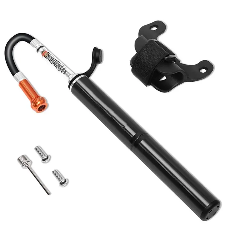 A74K-Bicycle Hand Pump Portable Mini 160PSI High Pressure Bike Air Inflator Fit Includes Mount Bracket For Presta& Schrader Valv