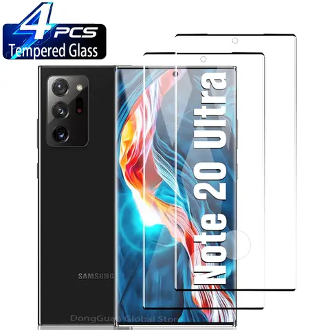 2/4Pcs Curved Four Sides Glue Tempered Glass For Samsung Galaxy Note 20 Ultra 5G Film