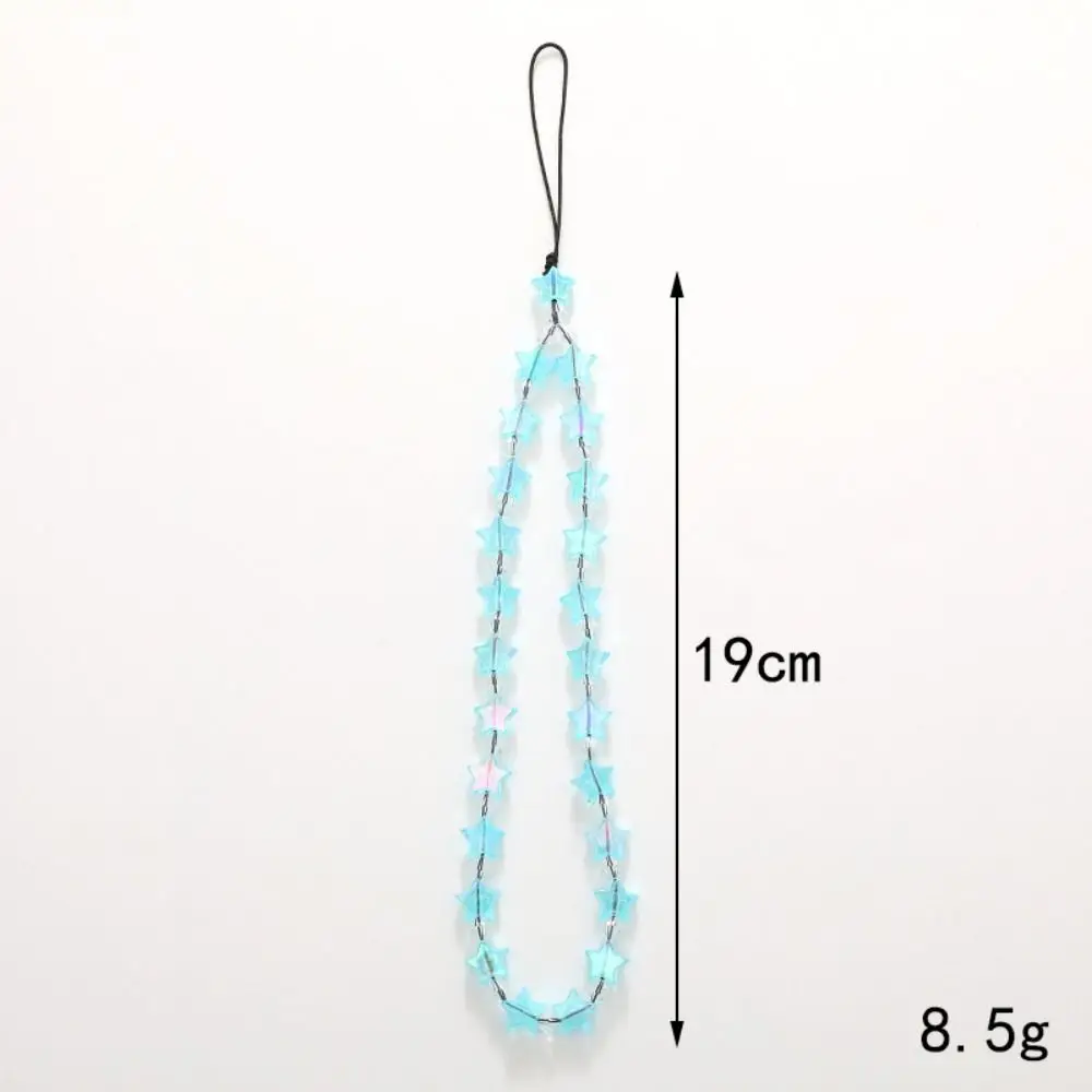 

Pendant Star Beaded Phone Chain Anti-Lost Sparkling Heart Beaded Phone Strap Beaded Star Mobile Phone Lanyard Chain Girl Gift