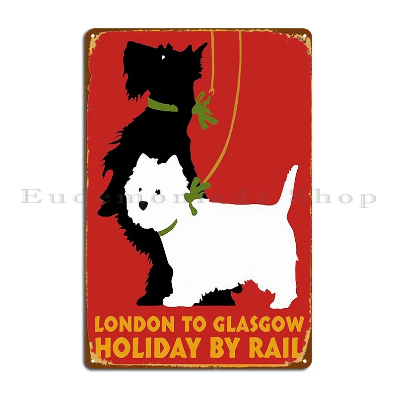 Vintage London To Glasgow Metal Plaque Poster Party Plates Living Room Designer Wall Decor Mural Tin Sign Poster