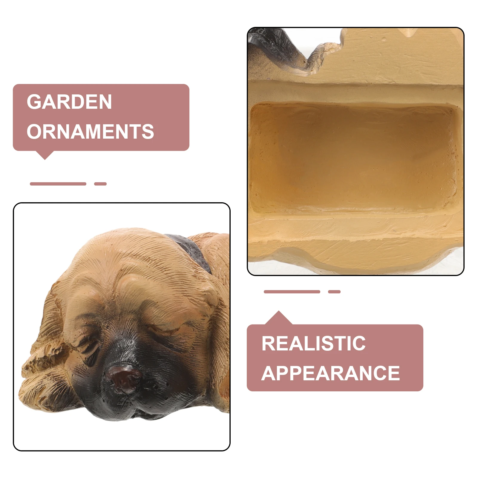 

Yellow Dog Hider Creative Resin Garden Statue Holder Outdoor Hide Key Holder For Outside Decoration Lifelike Safe