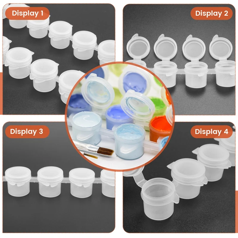 SR-30 Strips Empty Paint Strips Paint Cup Pots Storage Containers Painting Arts Crafts Supplies (5Ml/30Pc)