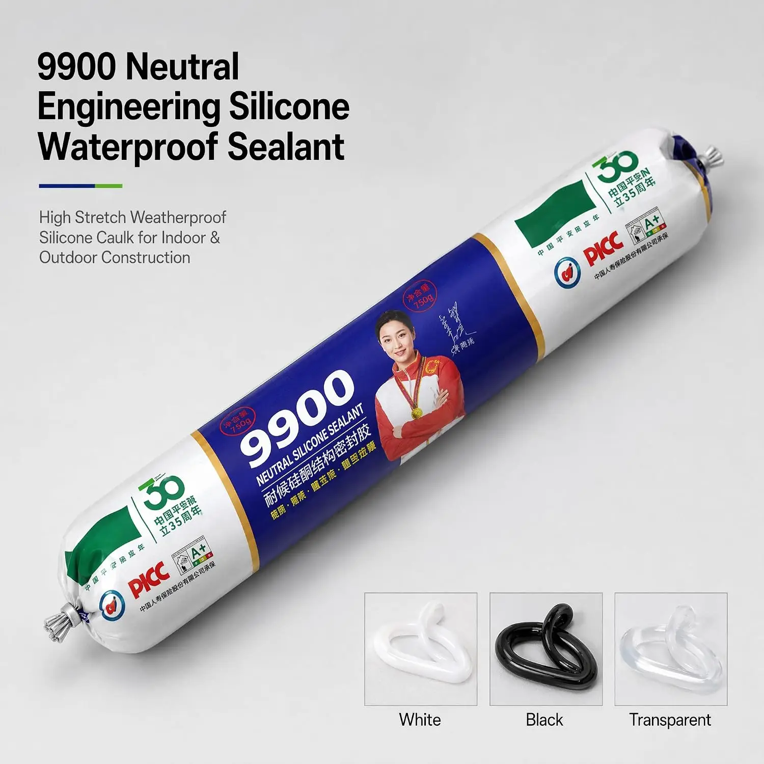 9900 Transparent Silicone Sealant for Roof Wall Cracks Waterproof Stretch Resistant Leak Repair Caulk for Bathroom Windows