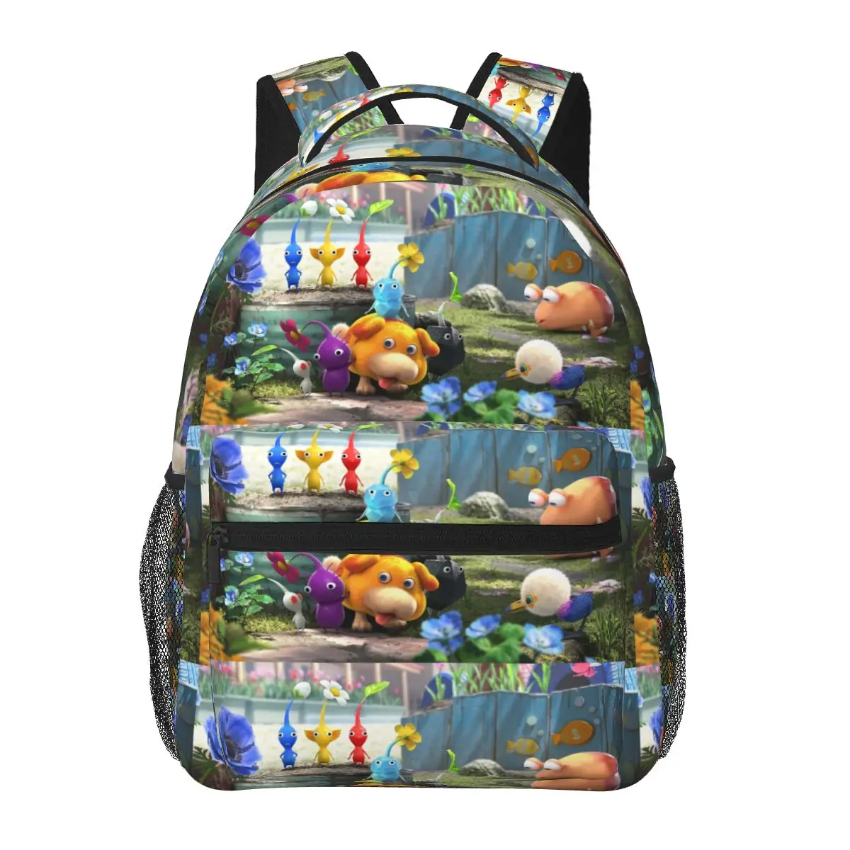 Pikmin Backpacks Boys Girls Bookbag Children School Bags Cartoon Travel Rucksack Shoulder Bag Large Capacity