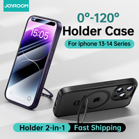 Joyroom Magnetic Case for iPhone 15 14 13 Pro Max Case Frosted Ring Holder Phone Cover Wireless Charger Magnet Cover With Holder