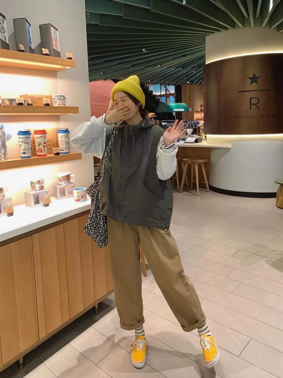 

Женская модная легкая утепленная куртка-жилет Xubeng Street Sle свободного кроя с капюшоном на молнии для активного отдыха осень-зима