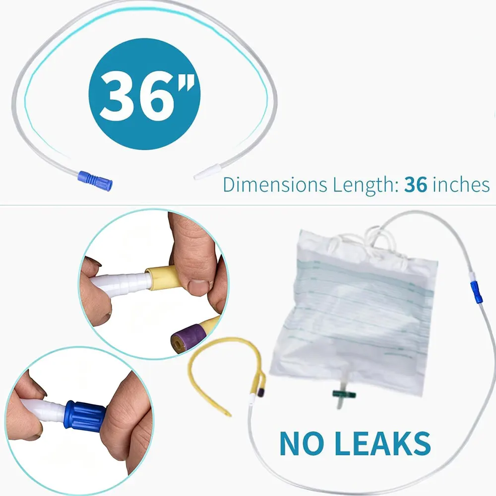 5/10Pcs Medical 36-inch Urine Drainage Bag Extension Tubing Urinary Catheter Connecting Hose Flexible Drainage Tube Connector