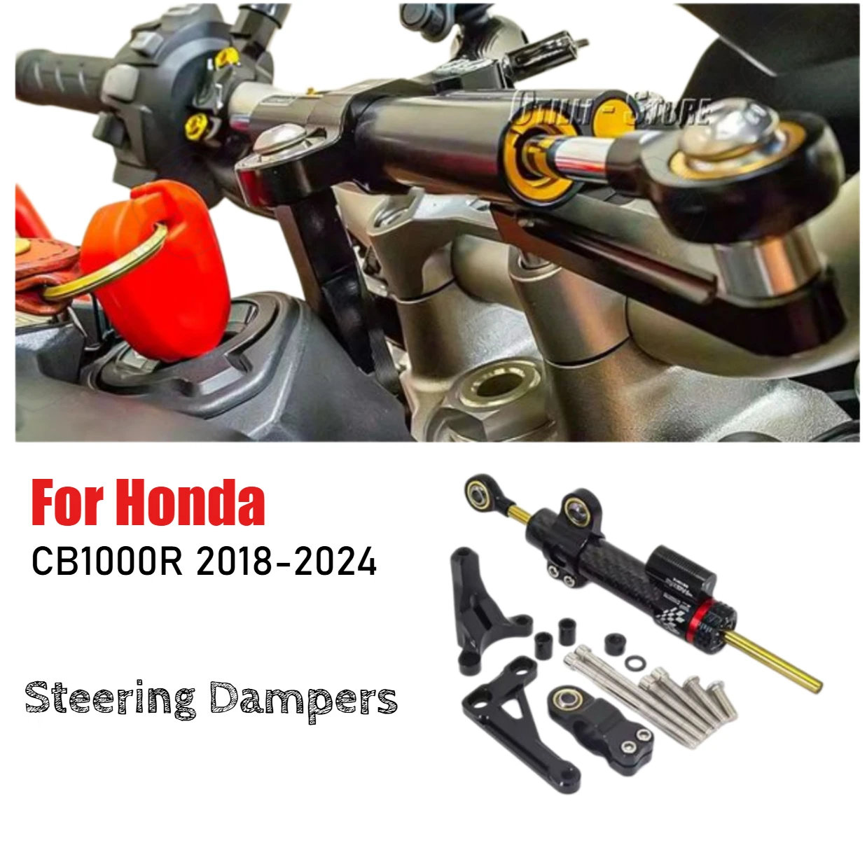 Steering Dampers for Honda CB1000R CB 1000 R CB 1000R Cb1000r 2018-2024 Motorcycle CNC Stabilize Damper Bracket Mounting Kit