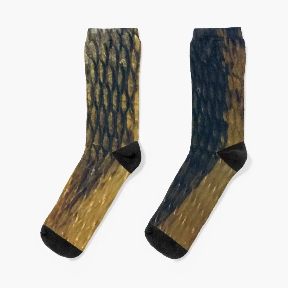 Yellow Perch Skin (Natural) Fish Scales Pattern Socks funny gifts Crossfit Heating sock hockey Socks Man Women's