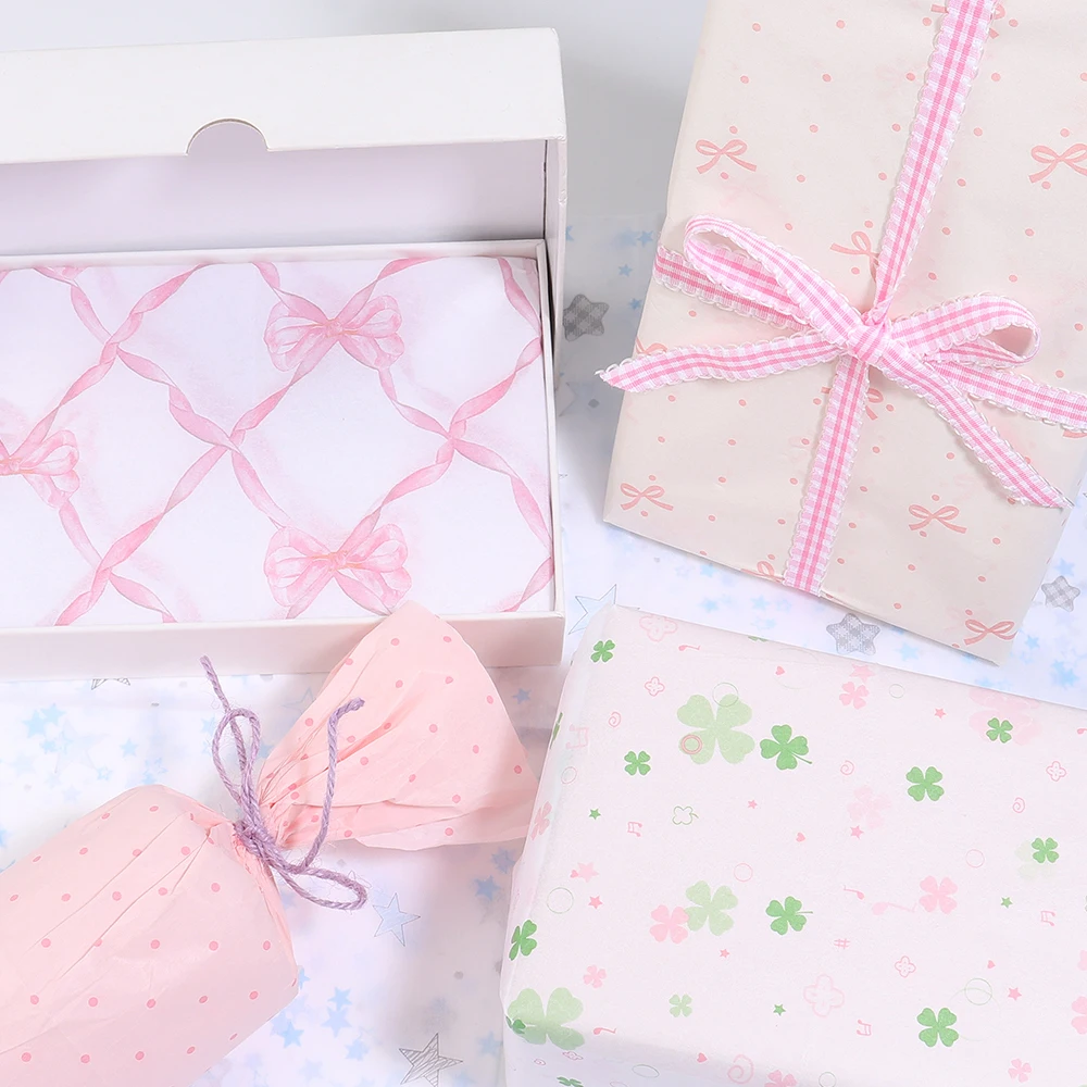10 Sheets Christmas Pattern Tissue Paper Jewelry Gift Wrapping Paper Small Fresh Bouquet Wrapping Paper DIY Handmade Material