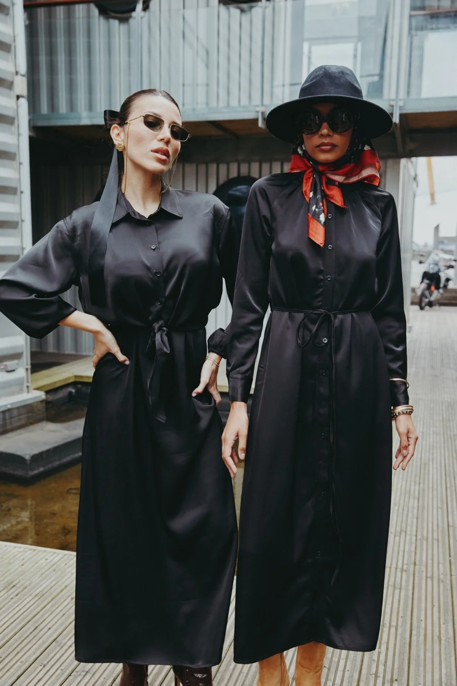 AS AW25 woman wrap satin shirt + slip dress matching high quality satin woman outfit lady wear