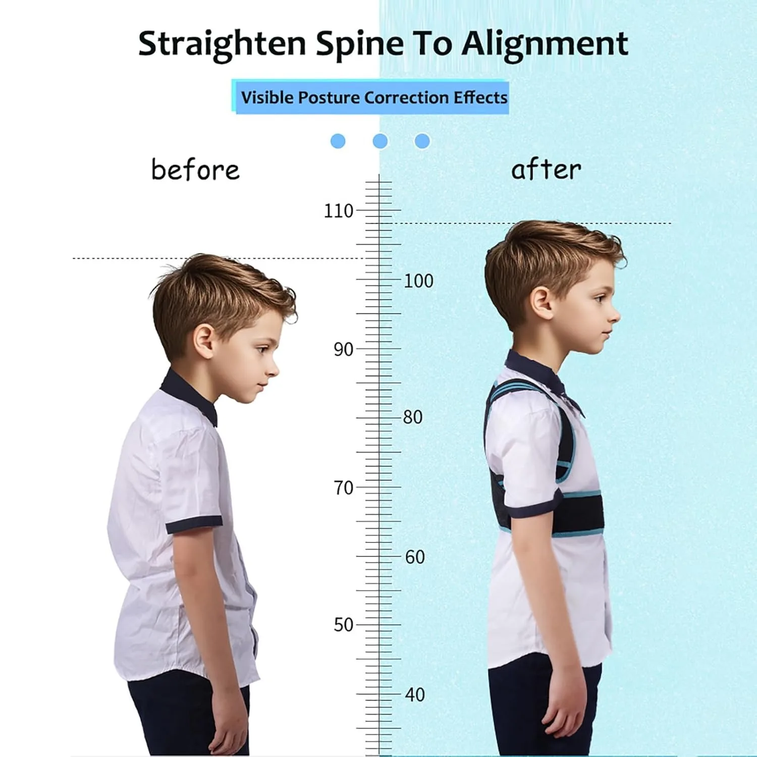 Posture Corrector For Kids - Back Brace Posture Corrector, Spine Corrector - Adjustable Upper Back Posture Brace, Prvent Childre