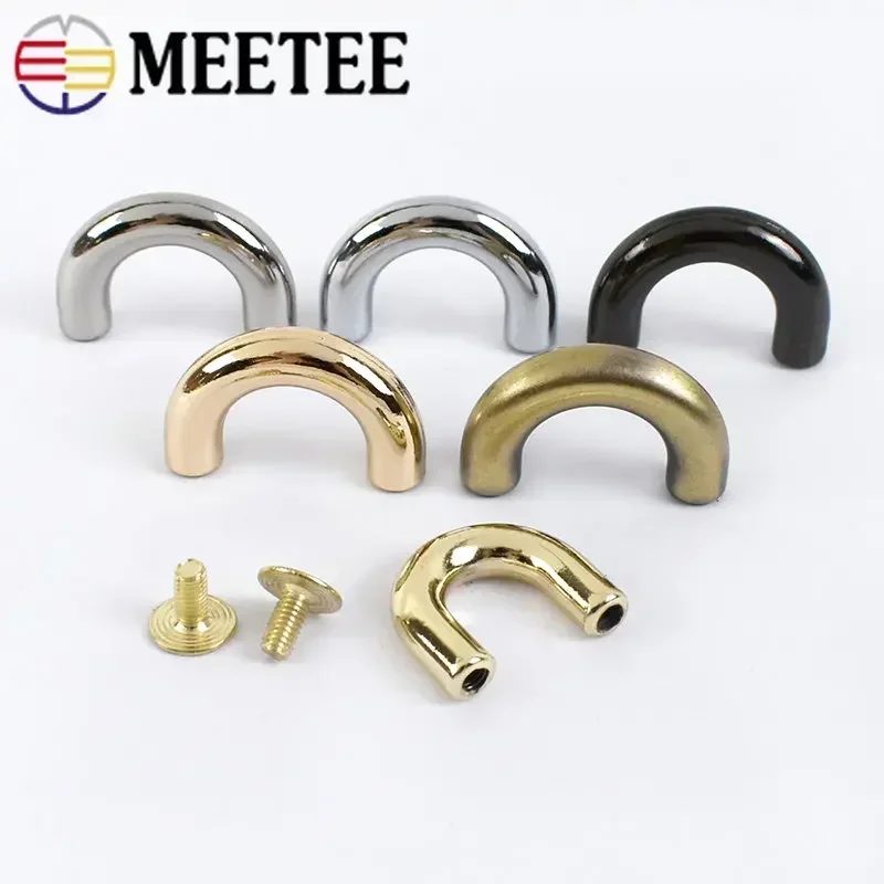 4/10/20Pcs 7/9/12/14mm U Shape Arch Bridge Buckles Metal Clip Screw Bag Chain Connector Handles Hanger Clasp DIY Leather Crafts