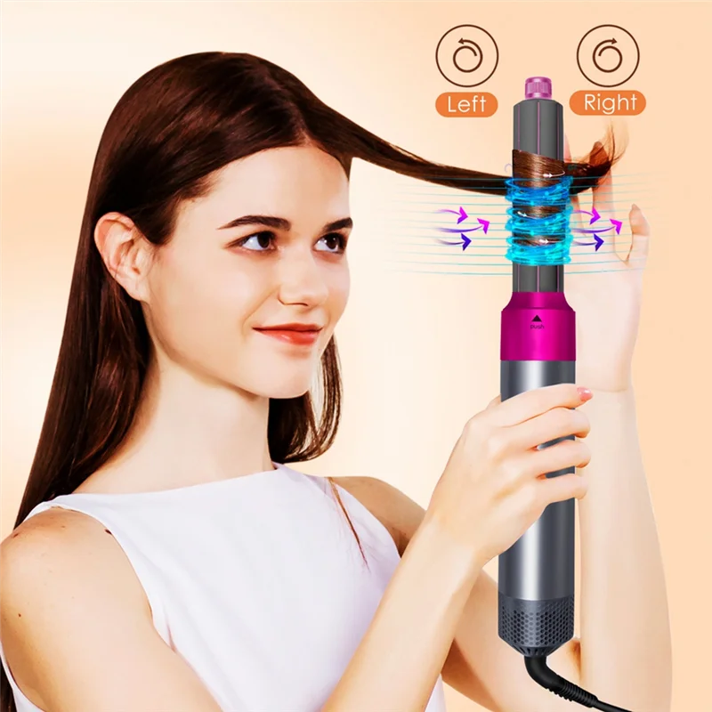 

A25F-Electric Hair Brush& 5-In-1 Hair Dryer For Dyson Airwrap Automatic Hair Curler Straightener Hot Air Comb Home Use US Plug