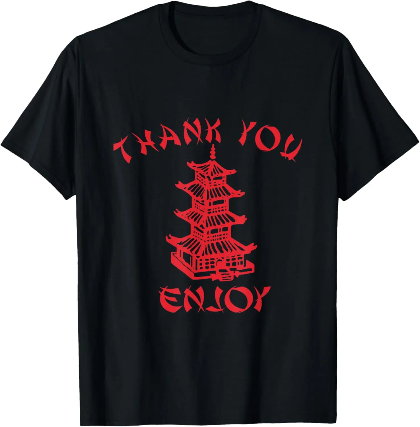 

Chinese Takeaway Food Thank You Enjoy Funny Asian T-Shirt Motorcycle