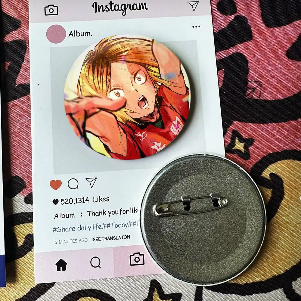 Cartoon Kenma Kozume Badge 25 32 44 58 75 mm Round Fans Collect Friends Gifts Brooch Souvenir