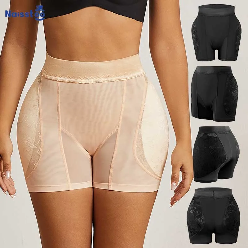 Naisstoo Butt and Hip Pad Shapewear Women Mid Waist Butt Lifter and Shaper Removable Hip Pads Enhancer Shapewear Panties