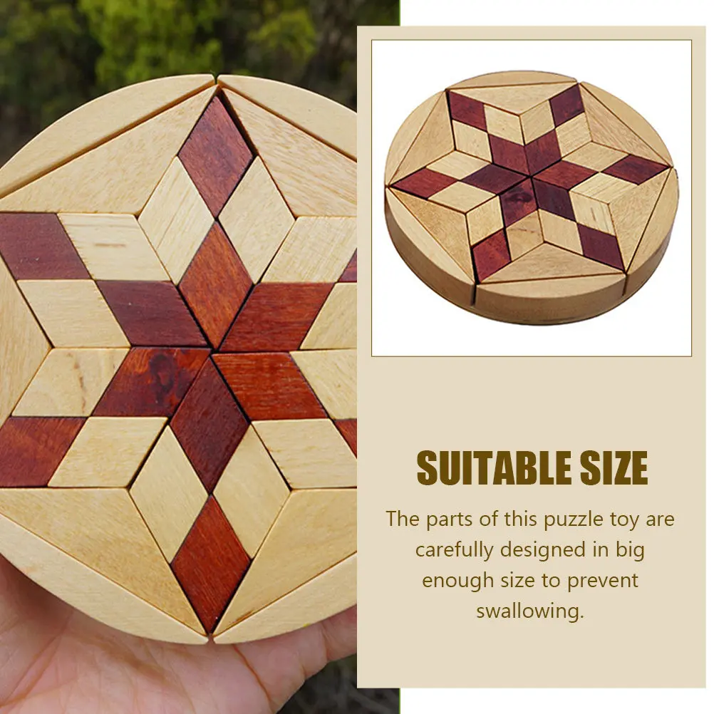 

Wooden Puzzle Vintage Style Shape Matching Learning Educational Brain Development Cognitive Skill Children Puzzle Gift