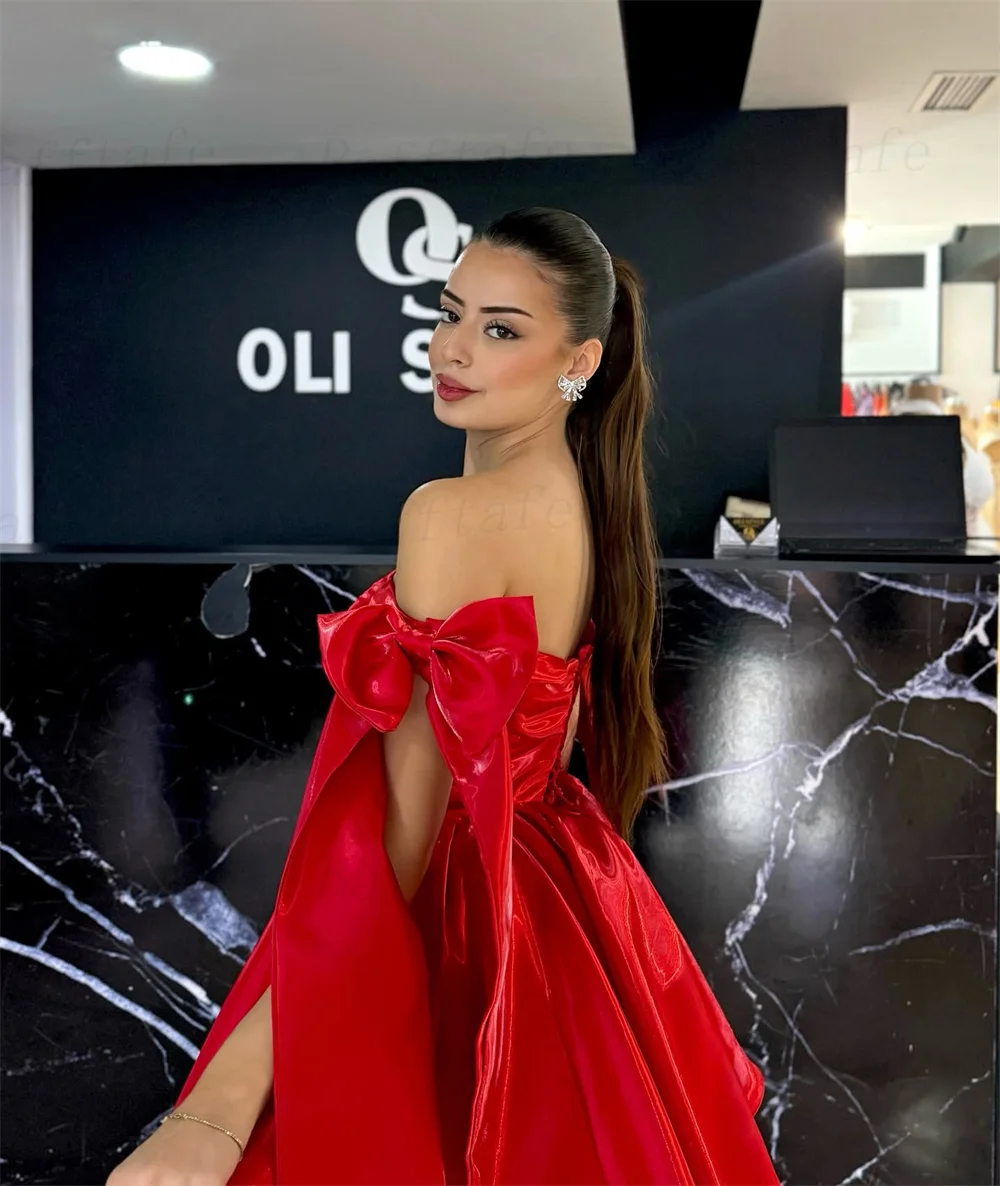 Bafftafe-Robe de Bal en Satin Rouge, Ligne A, avec Bretelles à Nministériels d, pour Séance Photo de Mariage, Personnalisée, Mini ixde Princesse, Quelle que soit la Poche