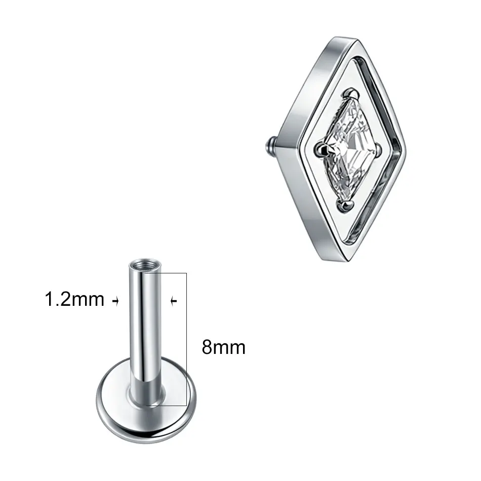 1/5PCS Titanium CZ Cartilage Stud Earrings for Women Internally Thread Marquise Zircon Tragus Helix Piercings Labret Jewelry 16G