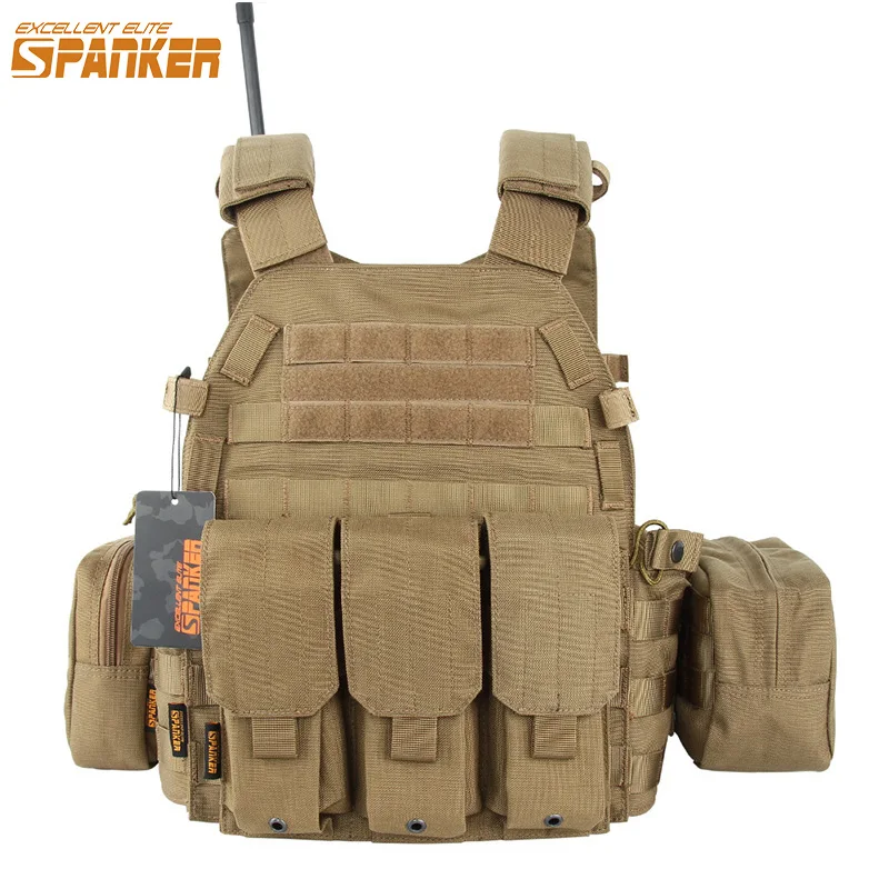 Outdoor Molle Tactical Vest Adjustable  Vest Suit with Pouch Combat Vests Security Hunting CS Game Airsoft Training Equipment