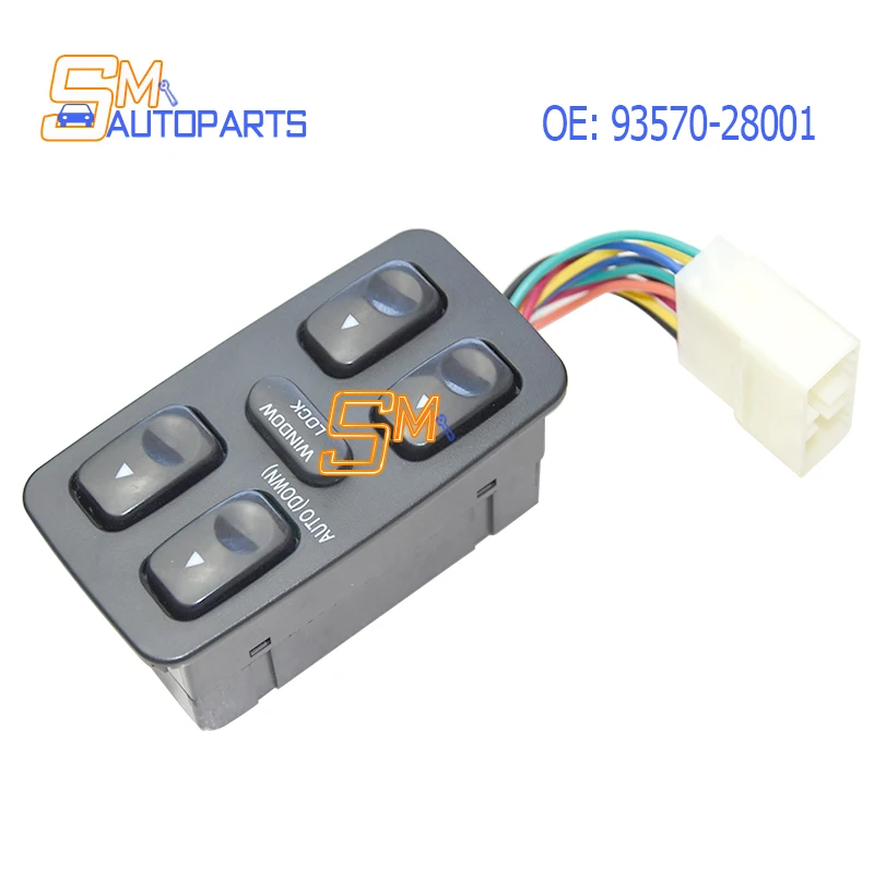 New Front Left Driver Side Electric Power Window Switch Control 9357028001 for 1992-1994 Hyundai Elantra Galloper 93570-28001