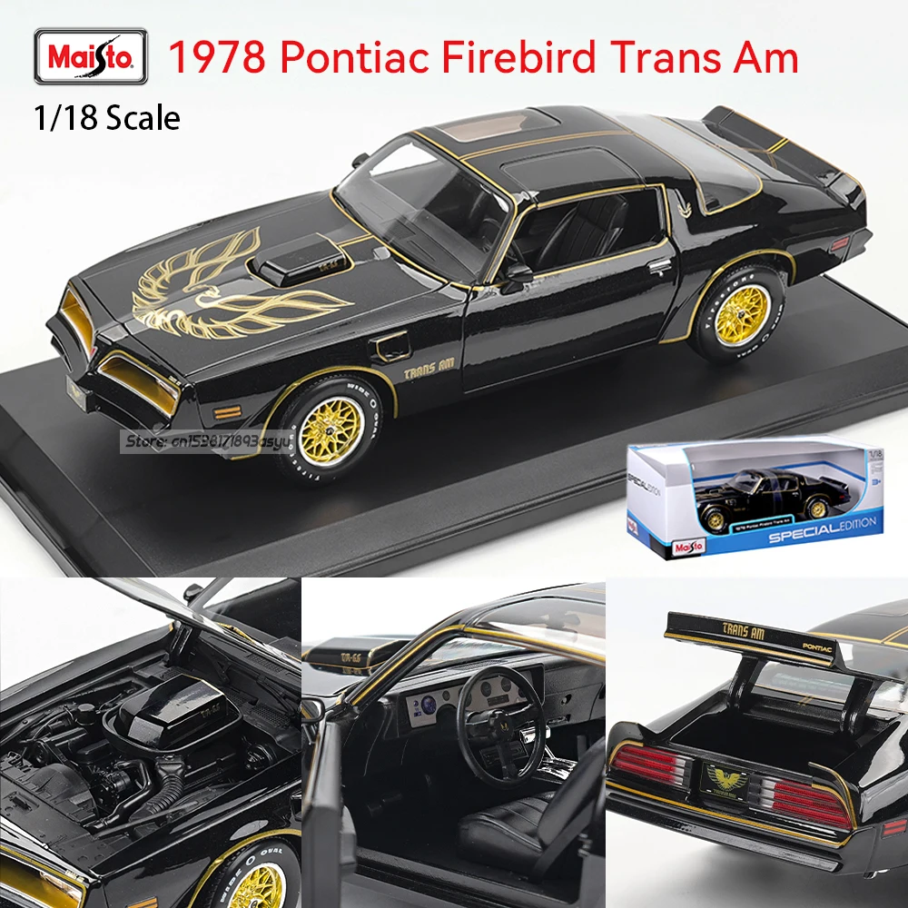 Maisto 1:18 1978 Pontiac Firebird Trans Am car Alloy Model Classic Decoration Collection gift box packaging Come with black base