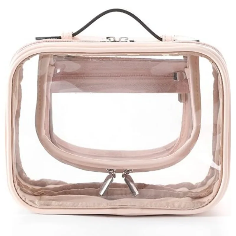 

New PVC Hanging Toiletry Bag Transparent Travel Essential for Men And Women Soft PU Lining Zipper