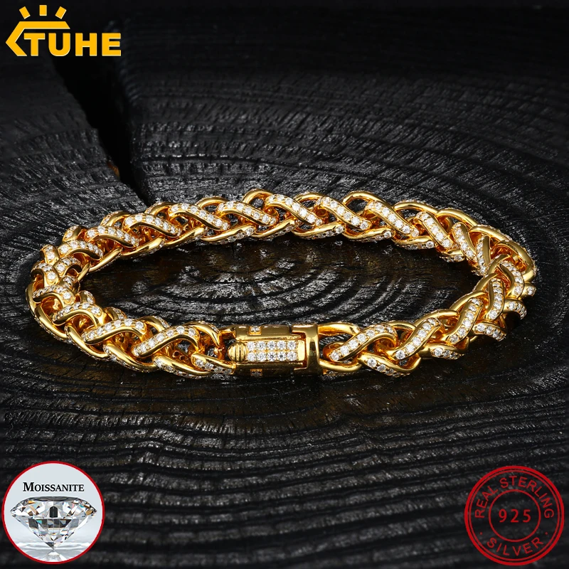 

TUHE Unisex High Quality Rope Chain Man Moissanite Necklace S925 Silver For Men's Hip Hop Jewelry