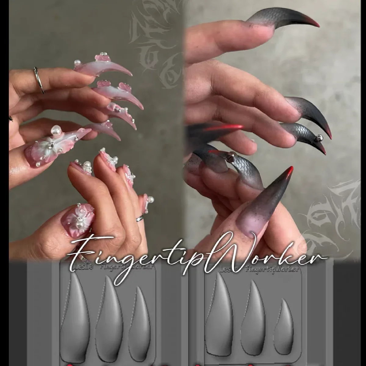 1Pc Dragon Claw 3D Acrylic Mold Nail Art Decorations  DIY Silicone Nail Templates Nail Mold