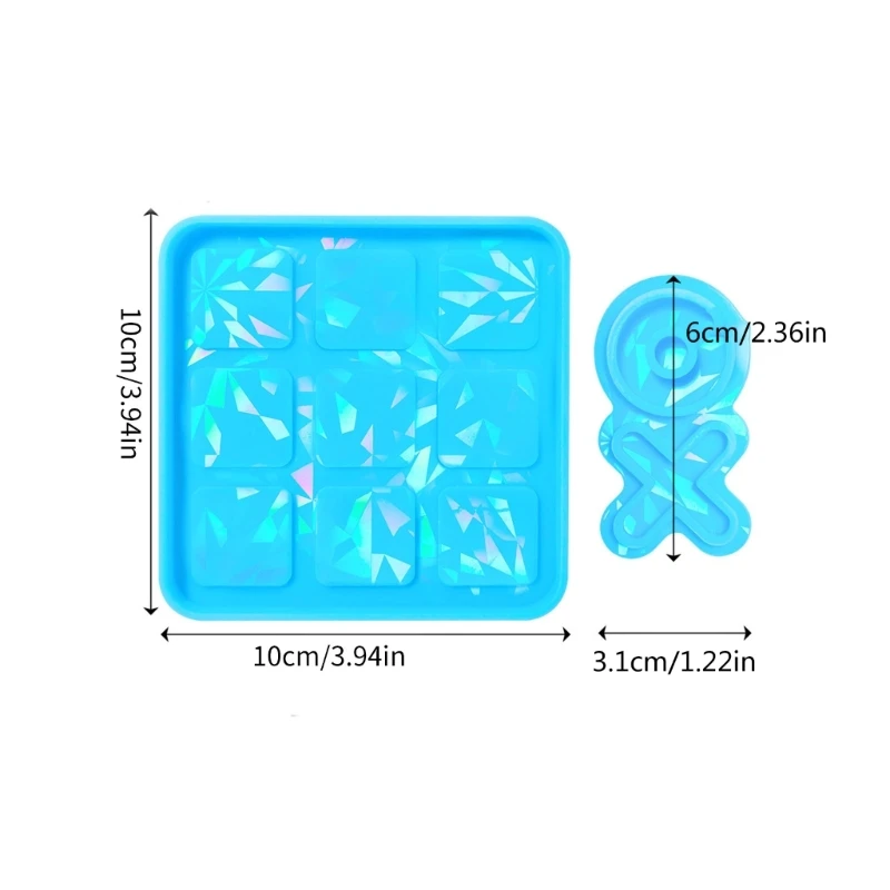 Unique Board Game Silicone Mold Family Gathering Game Resin Mold XO Board Game Resin Mould Home Use K3KF