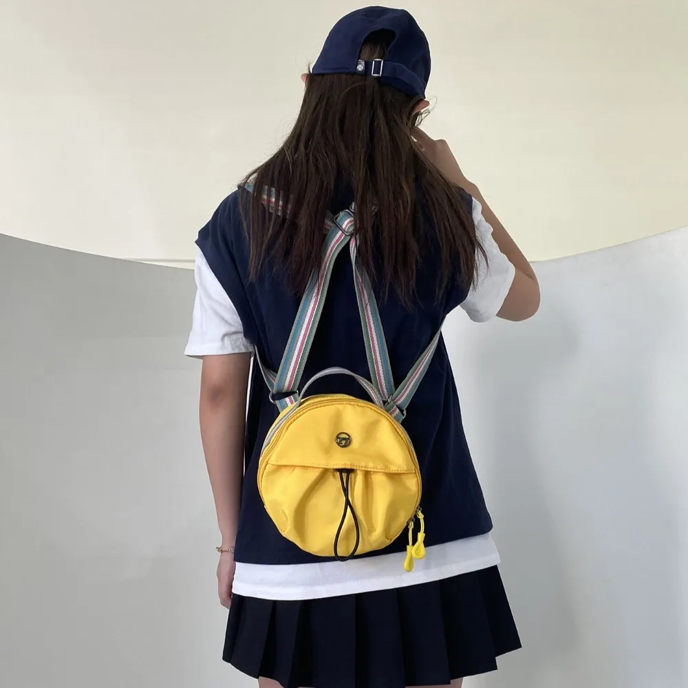 

Nylon Mobile Phone Storage Bag Large Capacity Casual Round Crossbody Bag Korean Style Solid Color Single Shoulder Bag Shopping