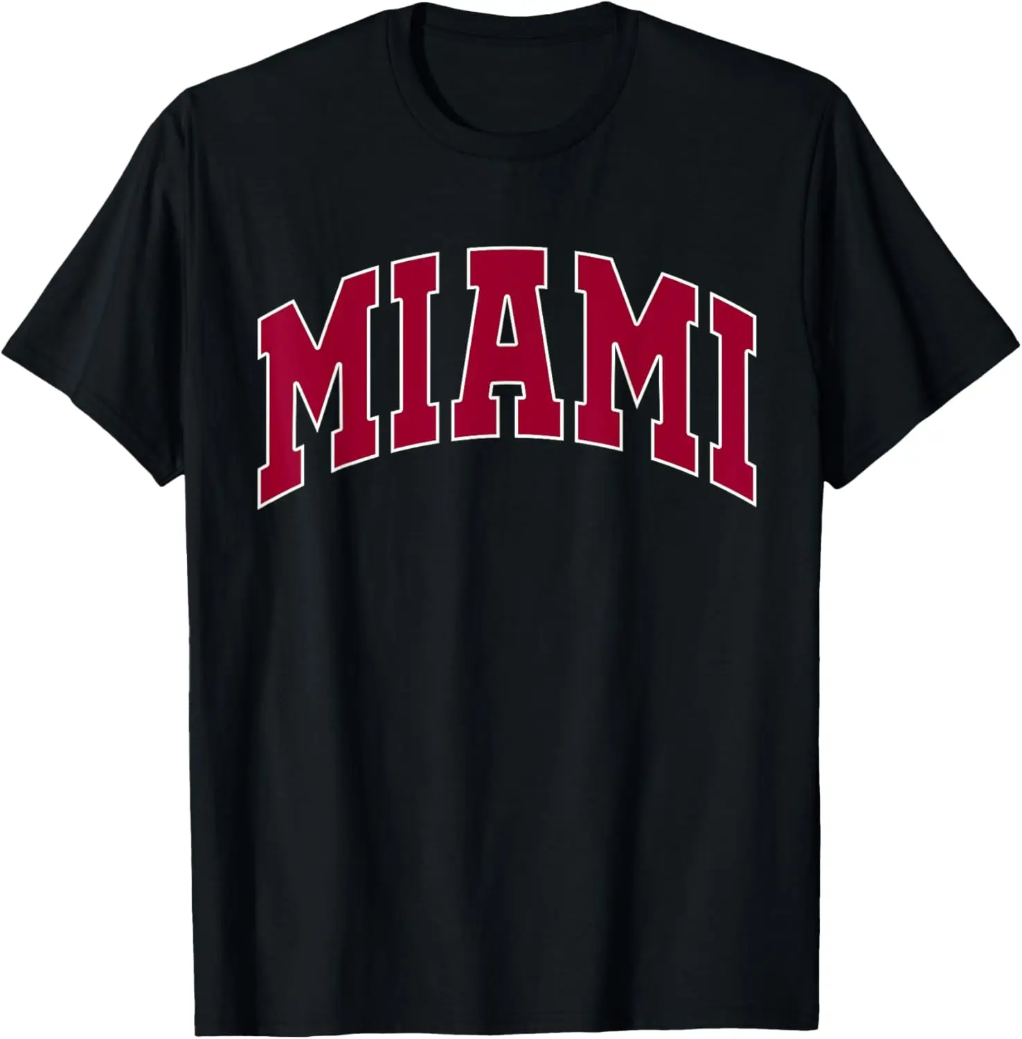 Retro Miami Florida Varsity Style Red Text Design T-Shirt