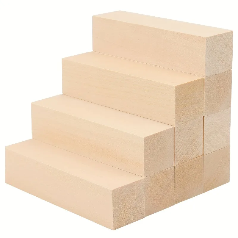 10pcs Basswood Carving Blocks Wood Whittling Blocks For Carving And Whittling, Beginner To Expert