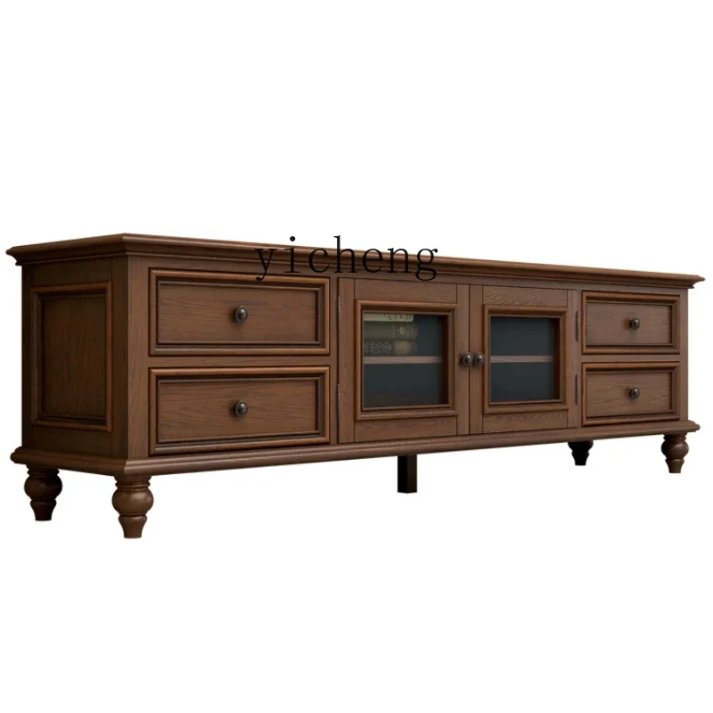 

ZK American all-solid wood TV cabinet coffee table TV cabinet combination small apartment furniture