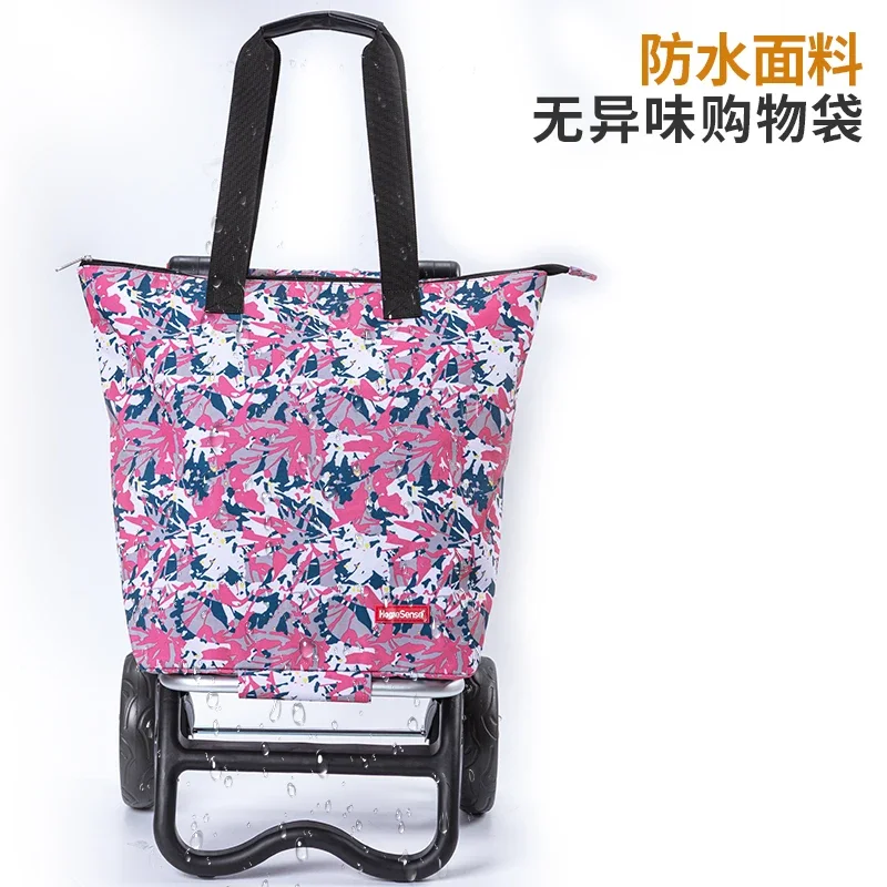 

Shopping cart Small pull cart Climbing stairs Elderly household antibacterial aluminum alloy full folding light shopping cart