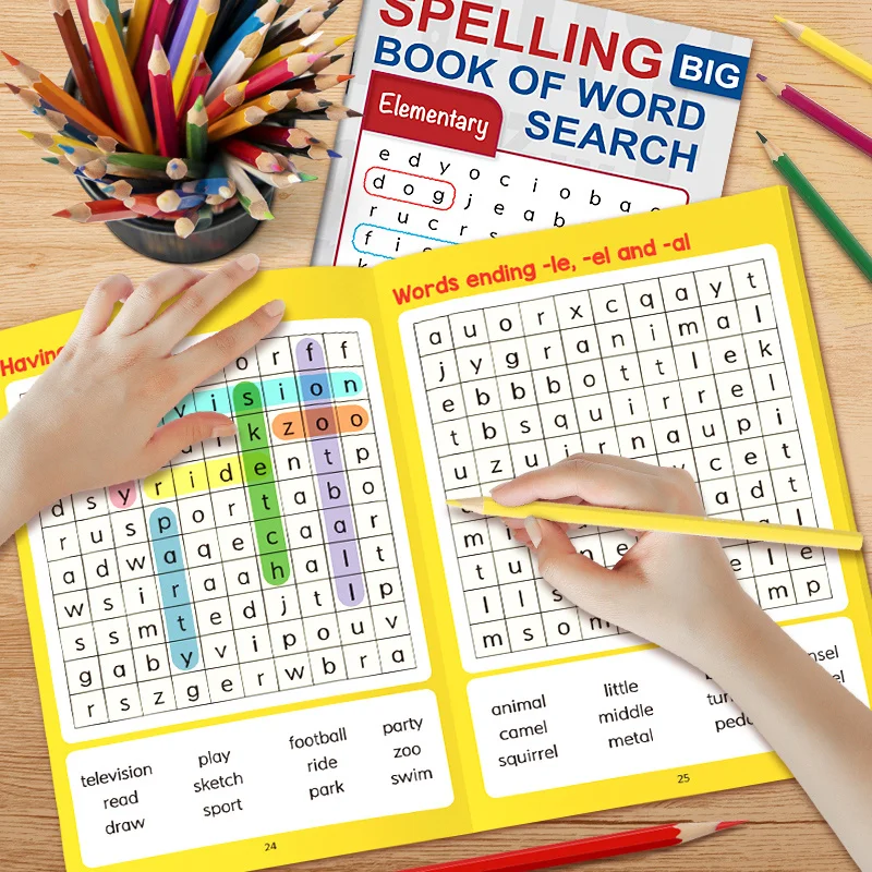 Word Spelling Book for Children's English Word 32 Pages, Spelling Game Treasure Hunt Book, Searching for Hidden Words view 6