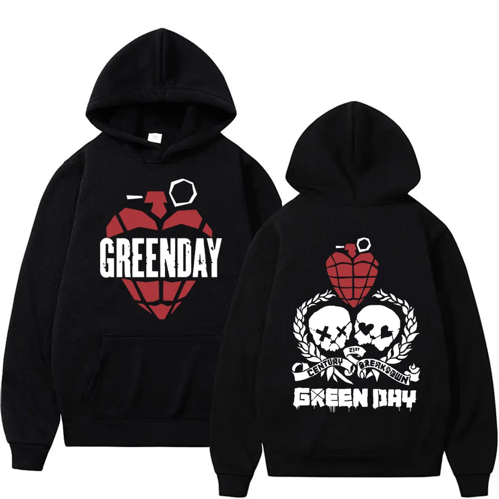 Rock Band Green Day Tour 2025 Merch Double face graphique Streetwear unisexe Harajuku Hip Hop sweat à capuche hommes femmes polaire pulls