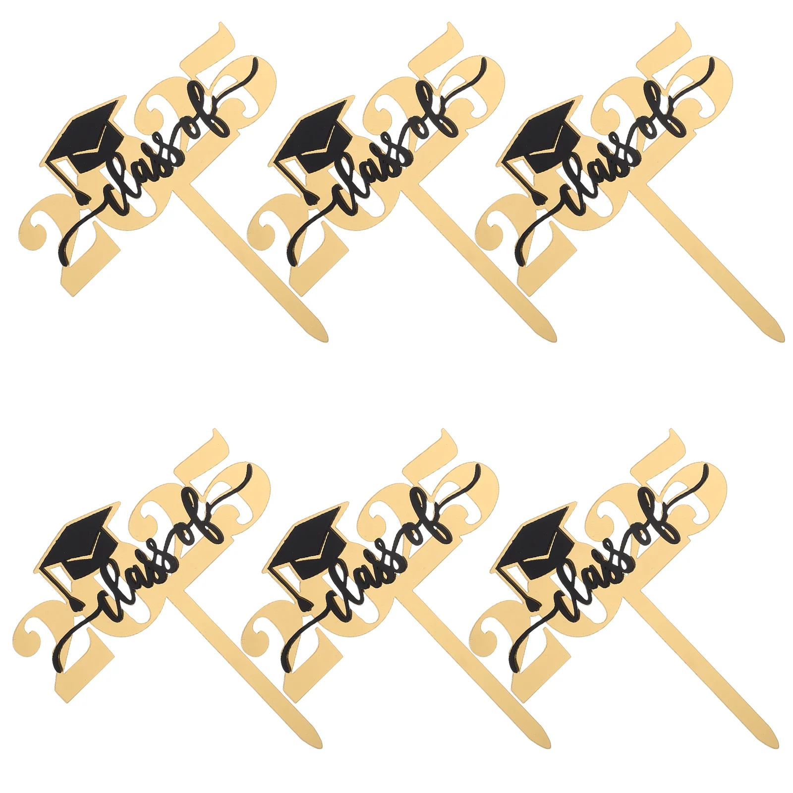 

6pcs Acrylic Cake Toppers Celebrate Graduation Unique Design Firm Materials Reusable Party Supplies Cake Decorations Graduation
